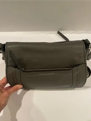 Marc Jacobs Empire Crossbody Bag Gray Pebbled Leather Purse thumbnail 2