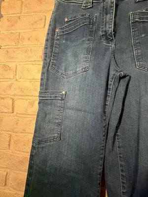 Maeve by Anthropologie Dark Wash Denim Cargo Jeans Size 29 thumbnail 2
