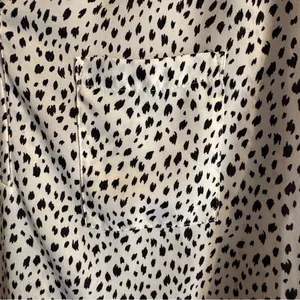 Pleione Women's Blouse Sz Medium Black & Cream Dotted Pullover Long‎ Sleeve Work thumbnail 5