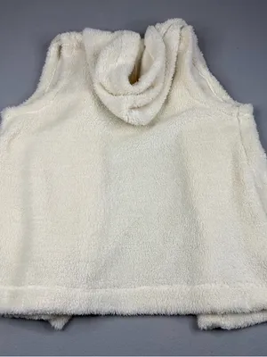Koolaburra by UGG Sherpa Hooded Vest XL Cream Teddy Fleece Open Front thumbnail 6