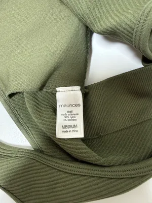 Maurices True Stretch Directional Ribbed Bralette Olive Green thumbnail 6
