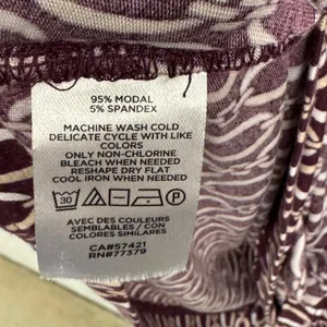 Ann Taylor Women's Small Burgundy Chain Link Wrap Top Long Sleeve Modal Blouse thumbnail 7
