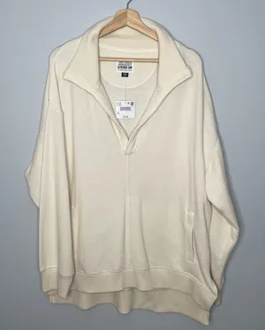 American Eagle Outfitters Seriously Soft Cream Pullover with Pockets (Large) NWT thumbnail 1