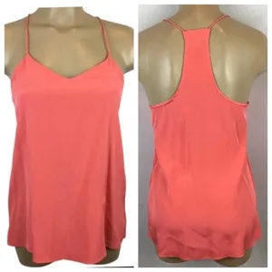 TIBI Silk Coral Orang Sleeveless Halter Top 2 thumbnail 3