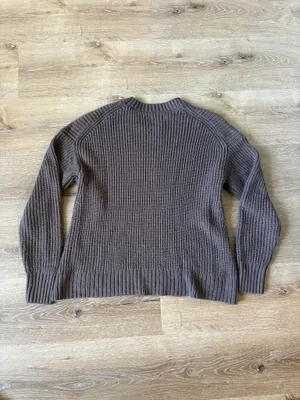 Brown Ribbed Crewneck Sweater thumbnail 5