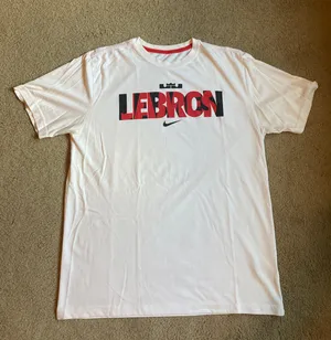 Nike LeBron James Basketball White NBA T-Shirt thumbnail 1