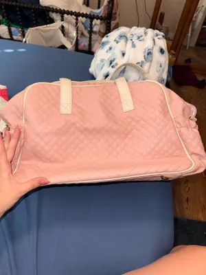 Vintage Pink quilted baby Jolie Paris duffel dipper bag thumbnail 2