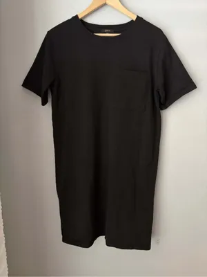 Quince Black Pocket T-Shirt Dress thumbnail 2