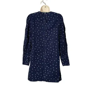 Something Navy Edie Corduroy Long Sleeve Mini Shift Dress Navy Blue Floral‎ XS thumbnail 5