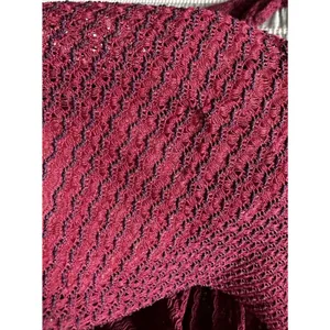 Free People Mesh Knit Peplum Tank Top Pink Purple Geometric Open Back Shirt ~Med thumbnail 5