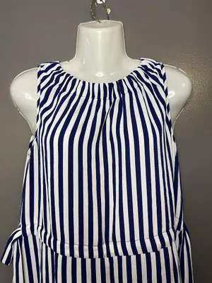 Juicy Couture Dress Womens Small Blue Stripe Belted Sleeveless Shift Nautical thumbnail 1