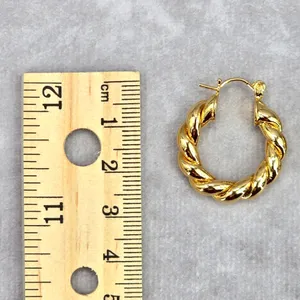 Gold Thick Spiral Hoop‎ Hook Dangle Fashion Jewelry Earrings JB2-92 thumbnail 3