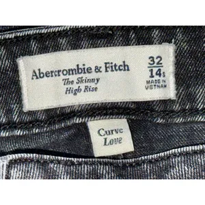 Abercrombie & Fitch Curve Love Skinny High Rise Black Skinny Jeans Size 32 14 S thumbnail 4