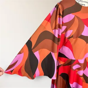 Donna‎ Morgan 16 Red Abstract A Line Bell Sleeve Dress Homecoming Wedding Guest thumbnail 6