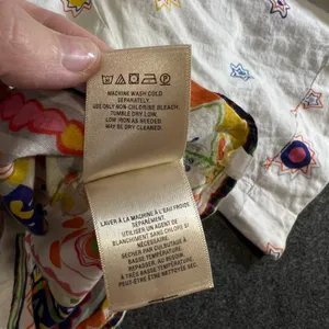 Maeve Anthropologie Celestial Print Cotton Bell Sleeve Blouse White Multi XS thumbnail 12