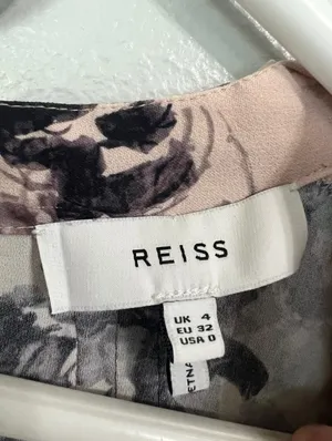 Reiss Anja Floral Ruffle Wrap Mini Dress Pink/Blue Size US 0 / UK 4 - Women's thumbnail 5