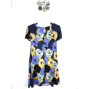 Anthropologie Vanessa Virginia Mina Dress Back Cutout Floral Shift Size Medium thumbnail 6