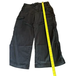 American Eagle Mid Rise Baggy Wide Leg Cargo Pants Womens Size 14 Faded Black thumbnail 8