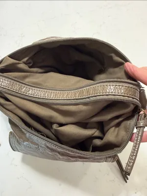 Women's Taupe faux Leather Crossbody Bag thumbnail 9