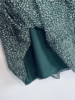 Joie Arctic Animal Spot Mini Dress XL Green Balloon Sleeve Speckle Print Flowy thumbnail 3