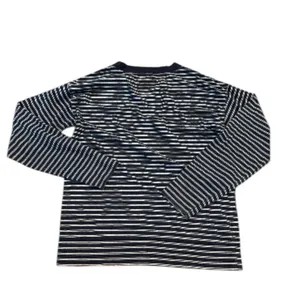 Vintage Hi-Line Size S Vneck Henley‎ Blue Stripe Oversized Cotton Long Sleeve thumbnail 5