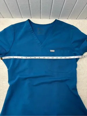 Figs‎ Blue  V-Neck Short Sleeve Scrub Top size S thumbnail 3