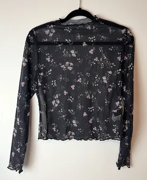 Sheer/Mesh Undershirt Black Size L thumbnail 1