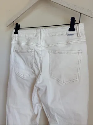 Risen White Mid Rise Straight Crop Ankle Jeans Size 5 (27) Stretch Denim thumbnail 7