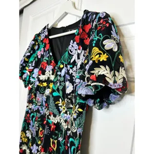 Sam‎ Edelman Embroidered Puff Sleeve Floral Mesh Mini Dress 4 thumbnail 3