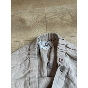 EUC Eileen Fisher Delave 100% Linen Wrap Skirt Beige Coastal MADE IN USA size S thumbnail 3