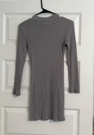 Grey high neck dress Gray thumbnail 1