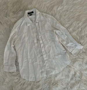 Ralph Lauren White Linen Button-Up Shirt thumbnail 1