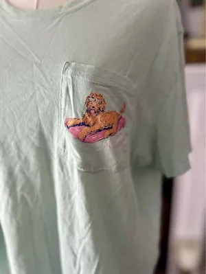 Lauren James Mint Green Goldendoodle Pocket T-Shirt Size Large thumbnail 2