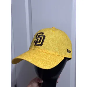San Diego Padres 9TWENTY New Era Yellow Peace Flower Baseball Cap Dad Hat Hippie thumbnail 2