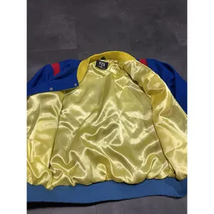 Men's Button Up Reloaded Blue /yellow/red Wool Varsity‎ Jacket Med. B-Q thumbnail 2