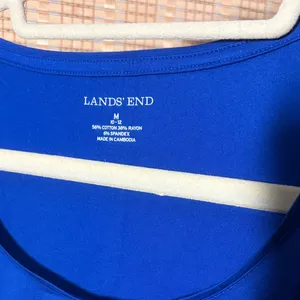 Lands' End Scoop Neck Long Sleeve Top in Royal Blue thumbnail 2