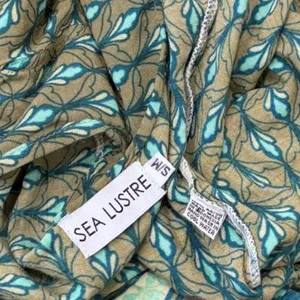 Sea Lustre Sunny Days Lotus Green Teal Boho Tie Front High Low Ruffle Dress S/M thumbnail 10