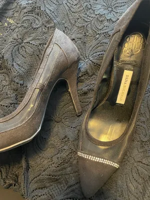 Dana Buchman Black Pointed Toe Pumps with Rhinestone Band thumbnail 5