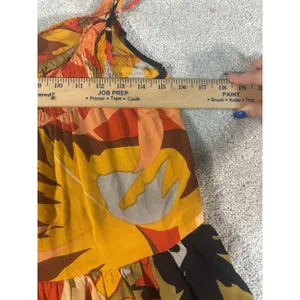 free destination tiered smocked floral tropical‎ dress tie straps xs thumbnail 5