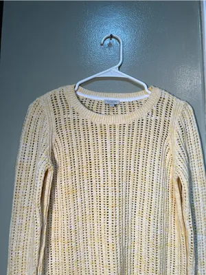 Talbots Women's Size‎ Small Petite Open Stitch Pullover Sweater Space Dye Yellow thumbnail 3