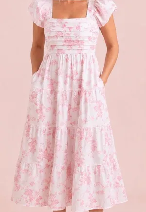 NEW Altar’d State White & Pink Floral Maxi Dress Size Small NWT thumbnail 1