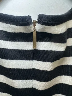 100% Cotton Ralph Lauren Women's Striped Asymmetrical Flounce Dress Blue White L thumbnail 6