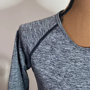 Gymshark hyper-amplify seamless long sleeve crop top in black marl size L thumbnail 7