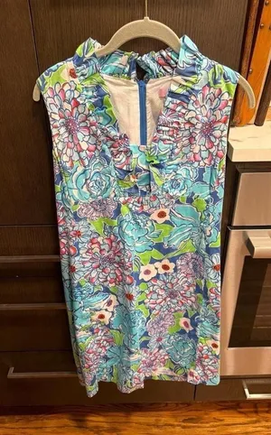 Lilly Pulitzer Adeline shift dress features a vibrant Blue Mayflower floral 10 thumbnail 1