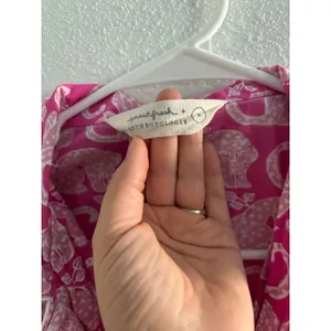 Print Fresh Pajama Top Womens Small Pink Cotton Leopard‎ Short Sleeve Preppy thumbnail 3