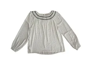 LOFT White Blouse w/Black Polka Dots (Size Medium) thumbnail 1