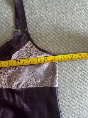 Vtg 90s Y2K Jones New York Purple Satin Lingerie Slip Mini Dress M Whimsigoth thumbnail 5