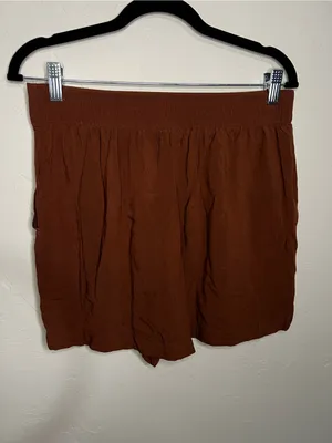 Wildfox Brown Flowy Pull-On‎ Rayon Vacation Lounge Travel Shorts thumbnail 4
