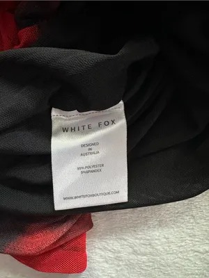 White Fox Ibiza Nights Strapless Mini Dress Red Hibiscus Size XS Bodycon Ruched thumbnail 8