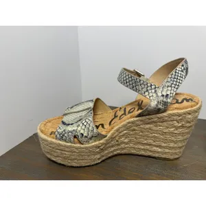 Sam Edelman Maura Snakeskin Espadrille Platform 4" Wedge Sandals Size 8.5 thumbnail 6